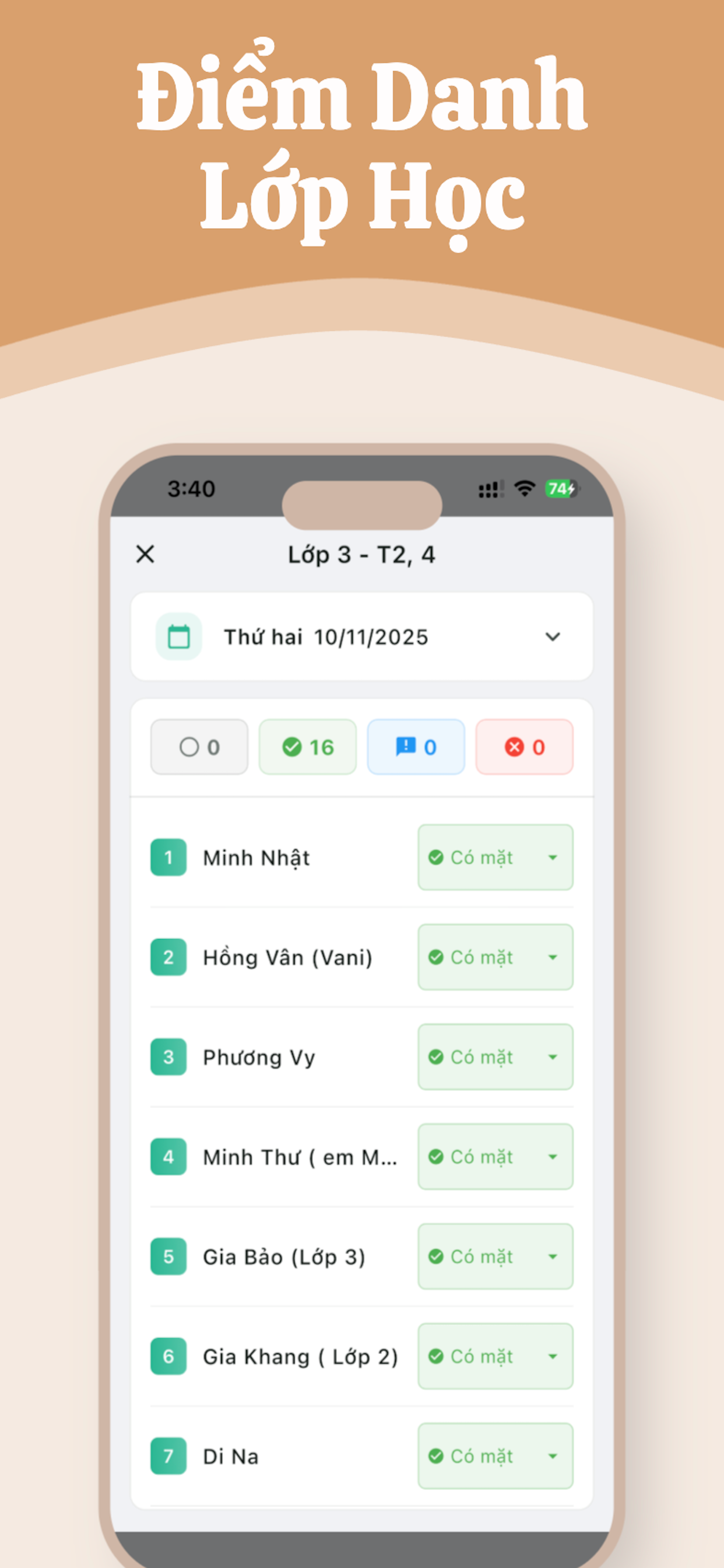 Theo dõi điểm danh