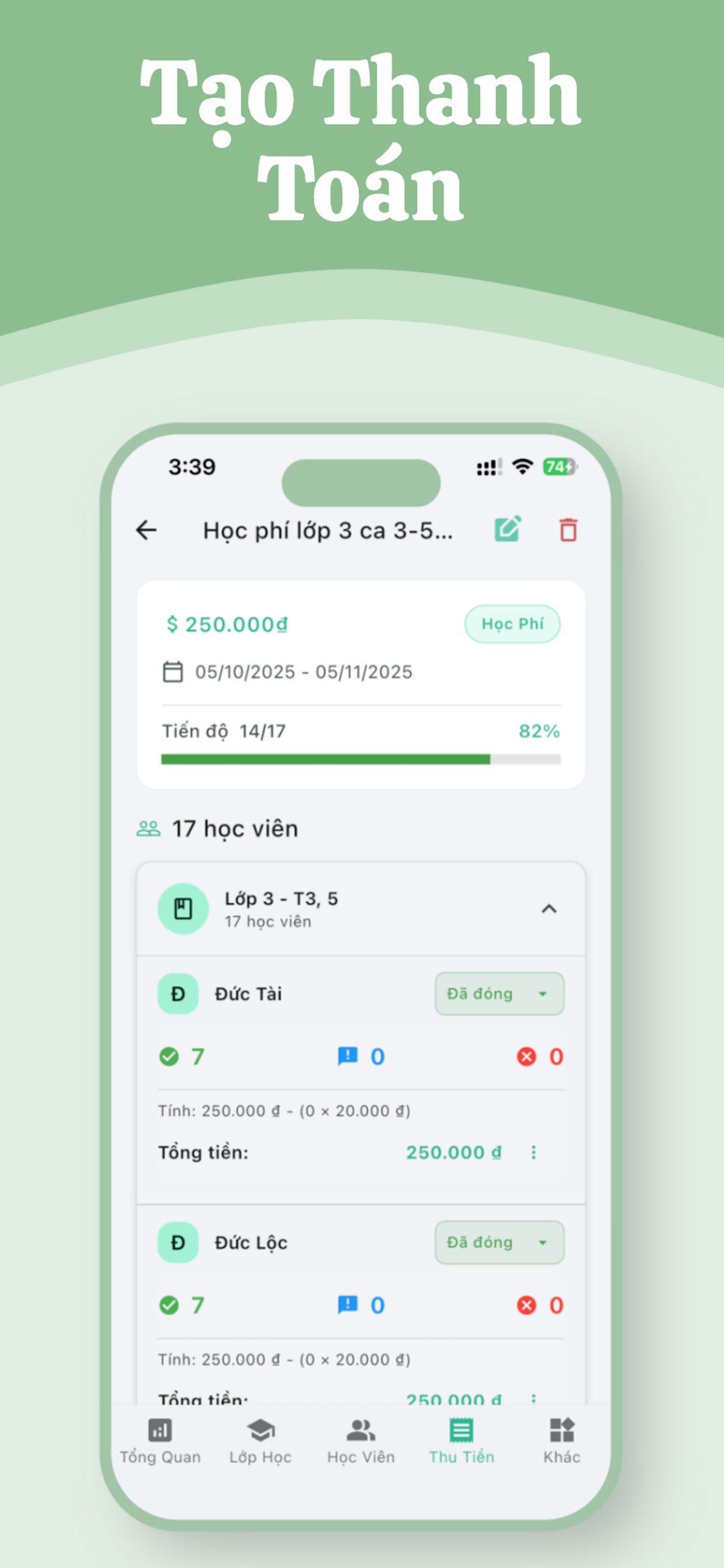 Thanh toán & Học phí